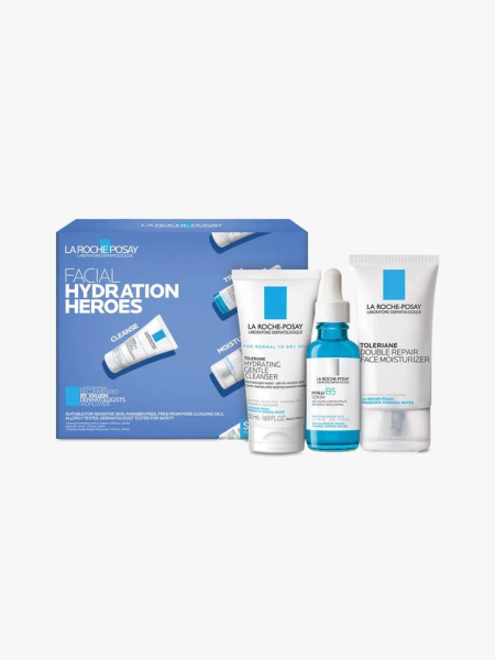 La Roche-Posay Facial Hydration Heroes in branded components on a light gray background